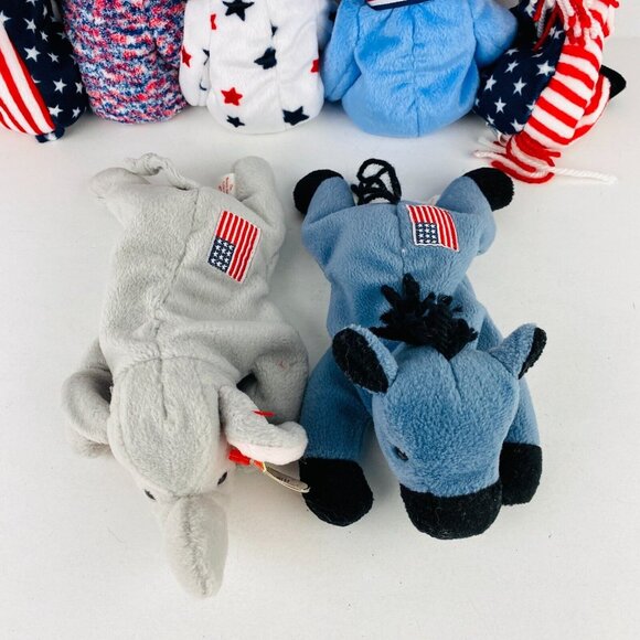 Ty Beanie Baby Babies Lot Of Patriotic Animals America Lefty Righty USA Glory + - Picture 4 of 4